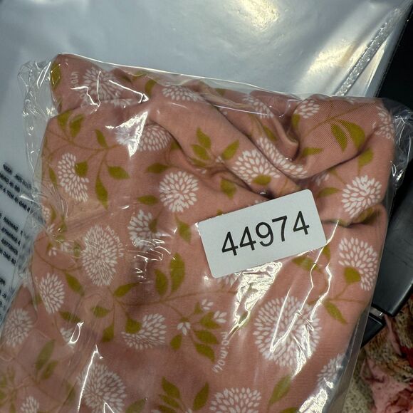 Unbranded Mini Dress Women M Medium Beige Floral Short Crew Neck Short Sleeve - Picture 6 of 6